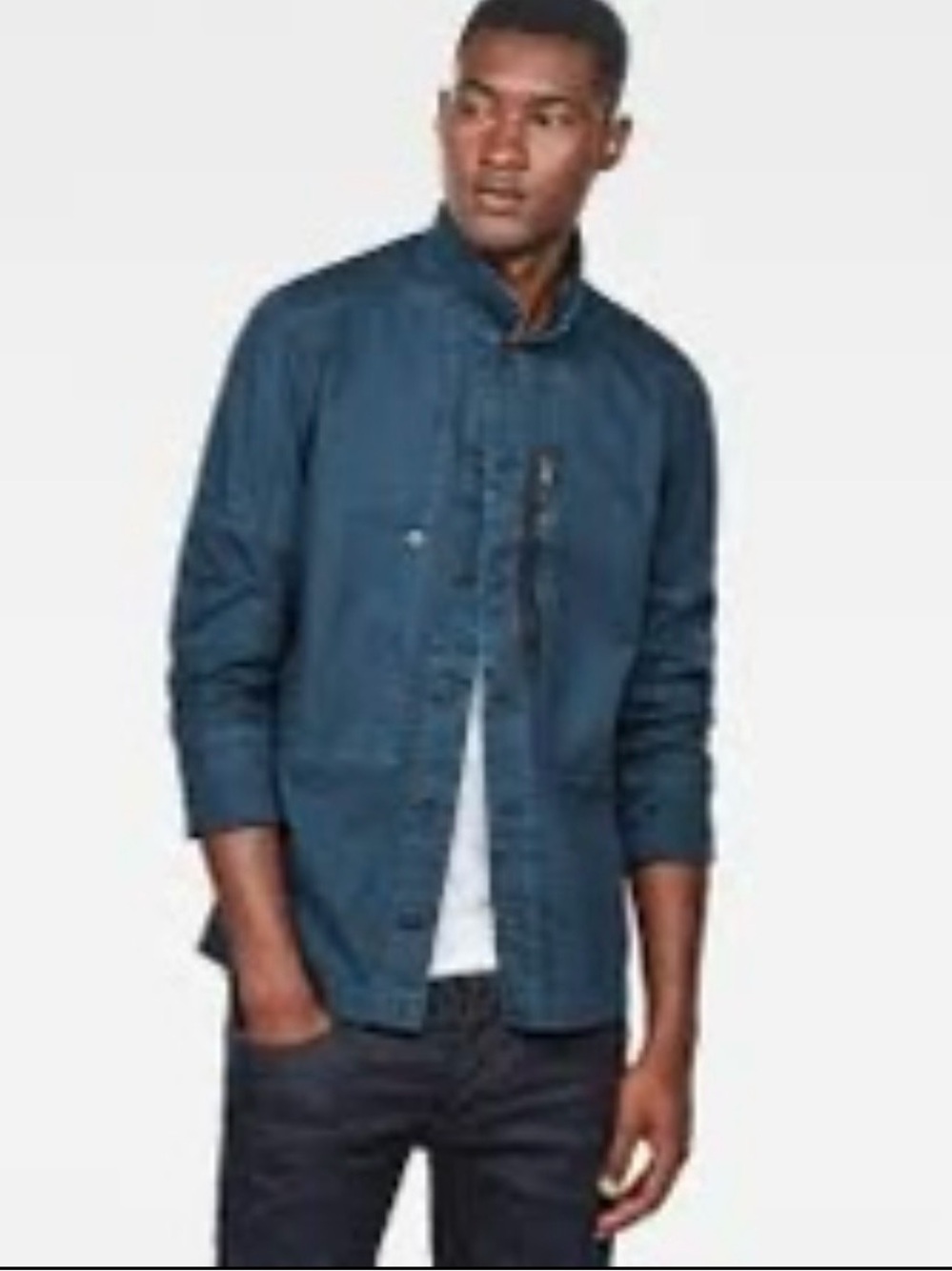 G-Star Raw Rackam Zip Overshirt L Legion Blue Denim Shirt Jacket Utility